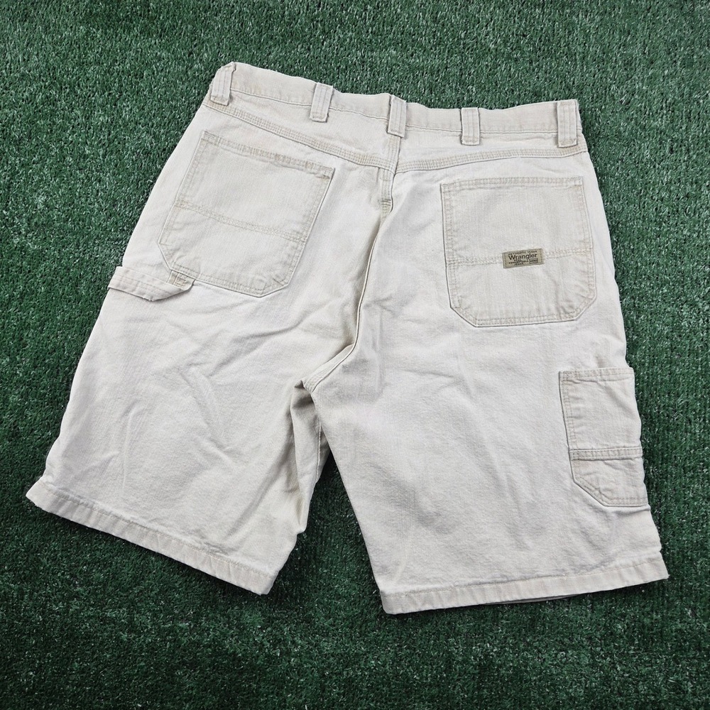 Wrangler Hero Mens Carpenter Shorts Stone Beige Utility Workwear 35 Waist